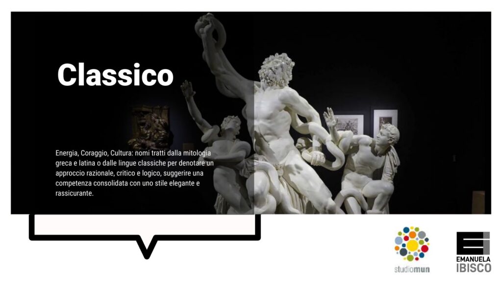 Direzione Classico: nomi dalla mitologia e dalle lingue antiche